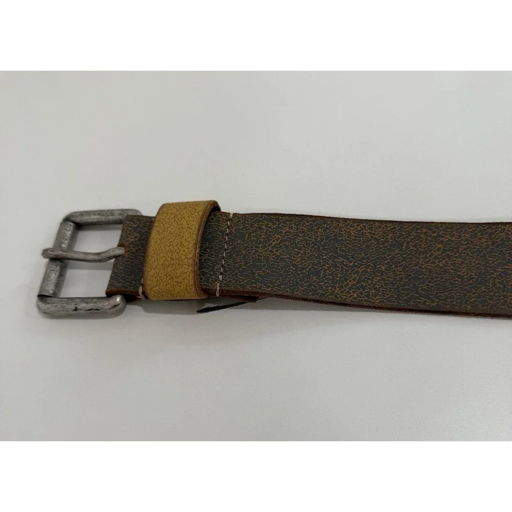 Ed Hardy‎ Distressed Panther Graphic Leather Belt Men's Sz Small